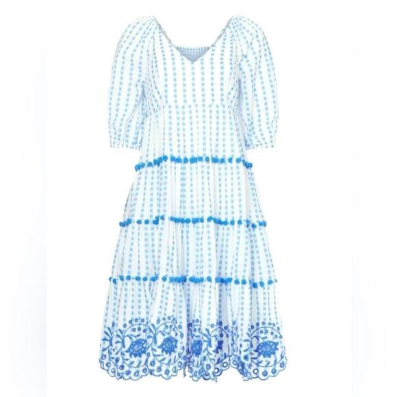 Lilly Pulitzer Blue and White Midi Dress - Picture 1 of 2